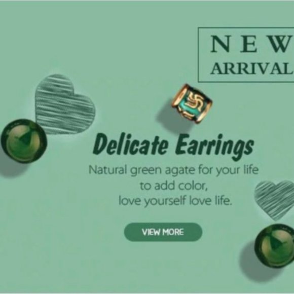 NEW 14 Gold Plated Flower Vintage Venturine Earrings Last One - Picture 15 of 16